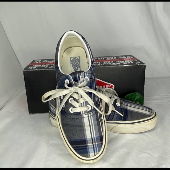 VANS blue NAVY KINGDOM plaid classic shoe blue MENS 6 women’s  8 Navy Ki… - Picture 5 of 8